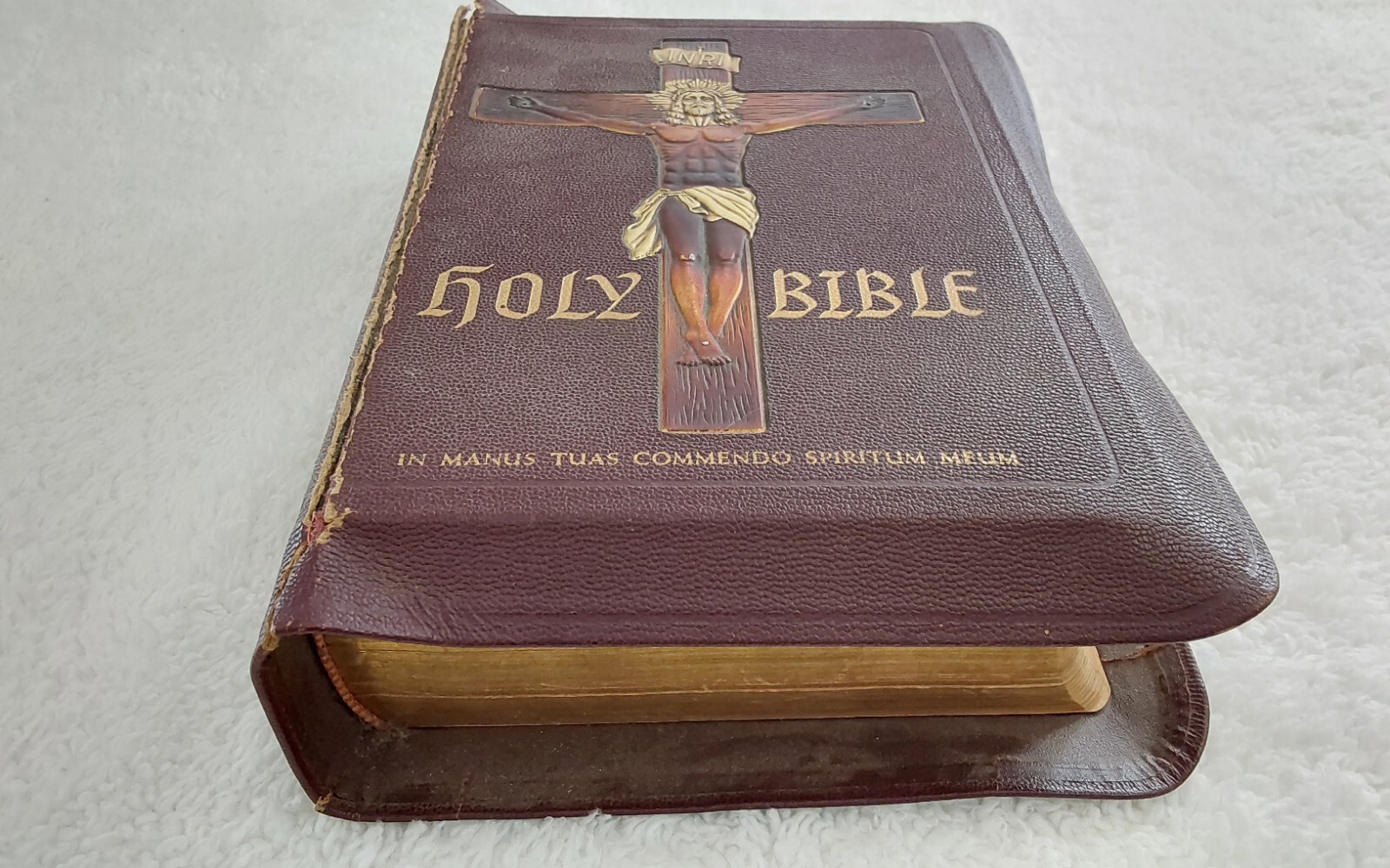 Vtge. 1955 Holy Bible Holy Trinity Edition Of Catholic Bible Archbishop Book