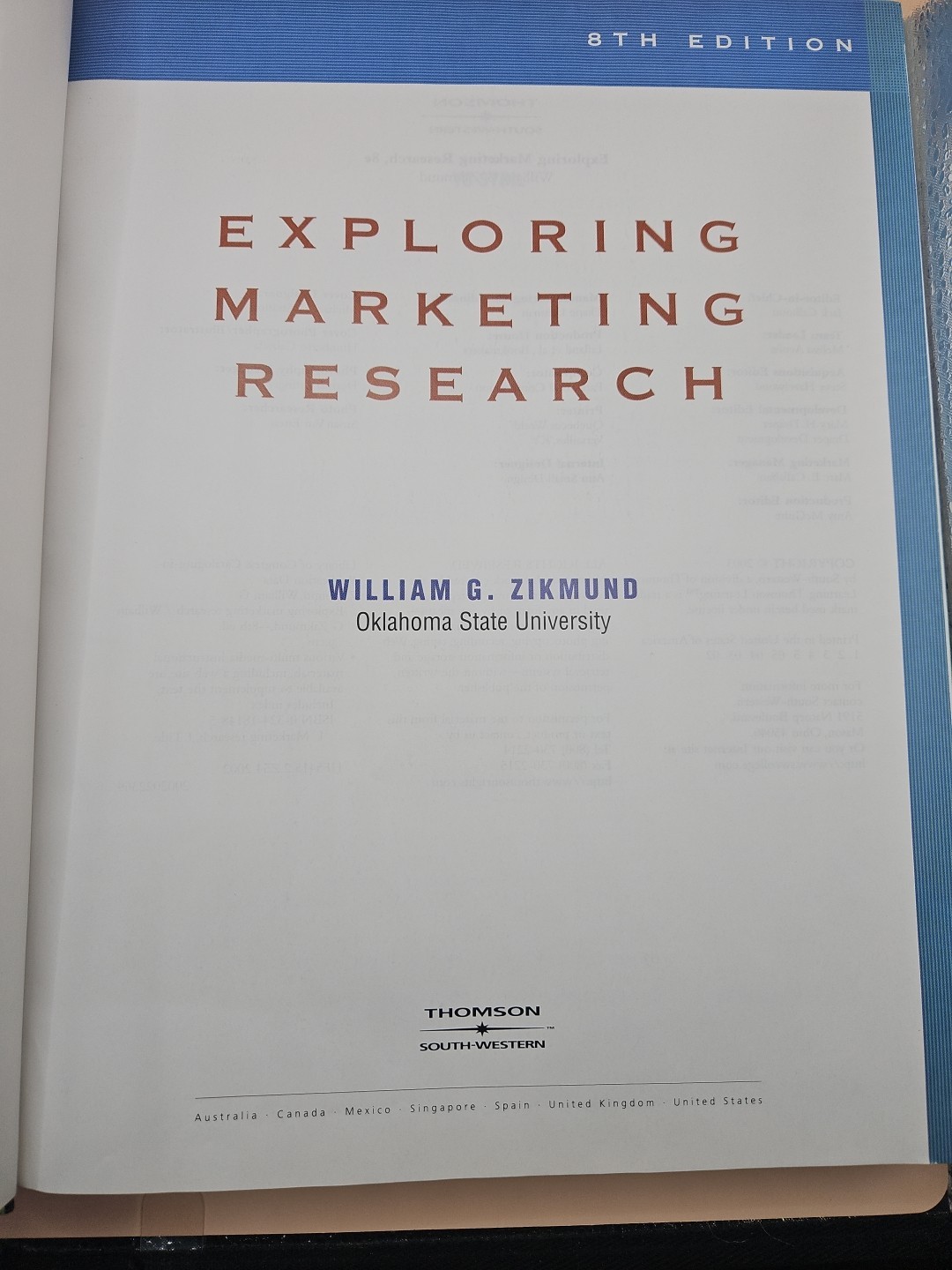Exploring Marketing Research By William G Zikmund