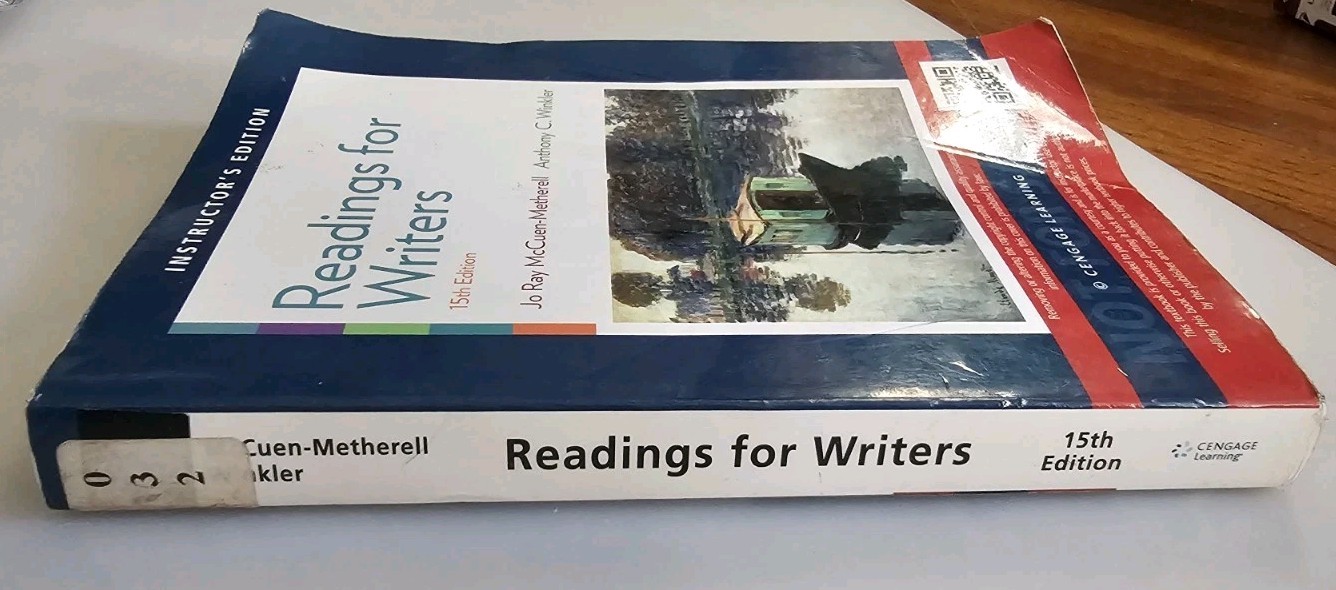 Instructors Edition Cengage Readings for Writers Textbook 15th Edition Metherell
