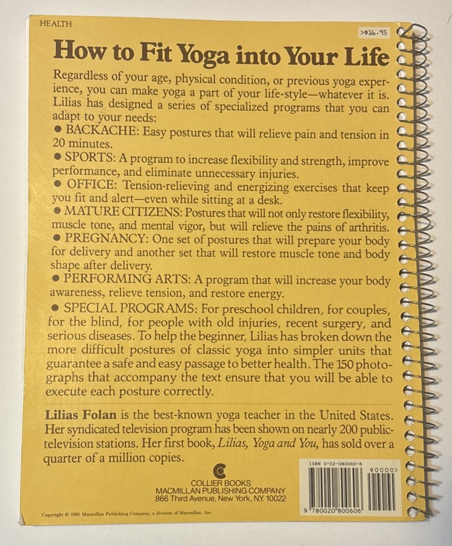 Lilias, Yoga, and Your Life – Plastic Comb By Lilas M Folan Very Good 1st Ed