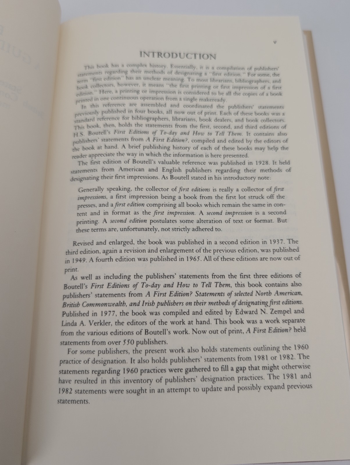 First Editions, A Guide to Identification, 1985 HC/DJ, Second Printing