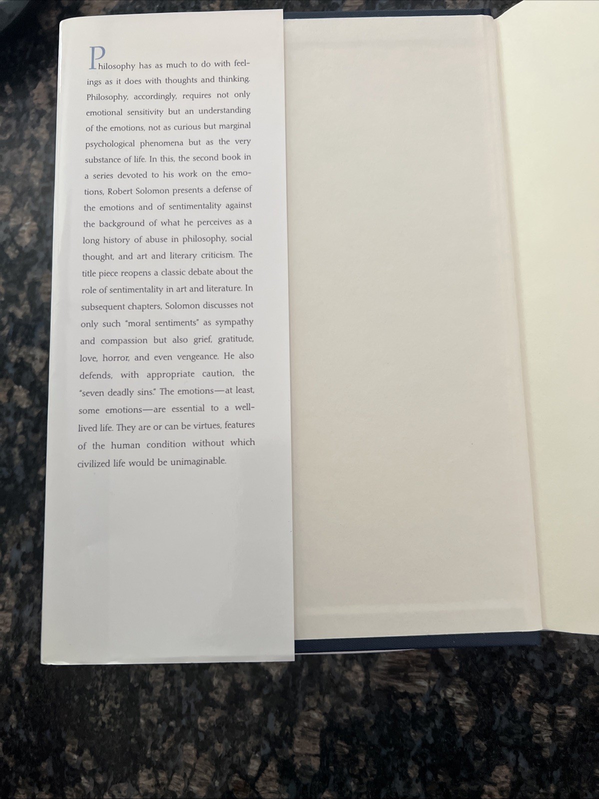 In Defense of Sentimentality : A Casebook by Robert C. Solomon (English) SIGNED