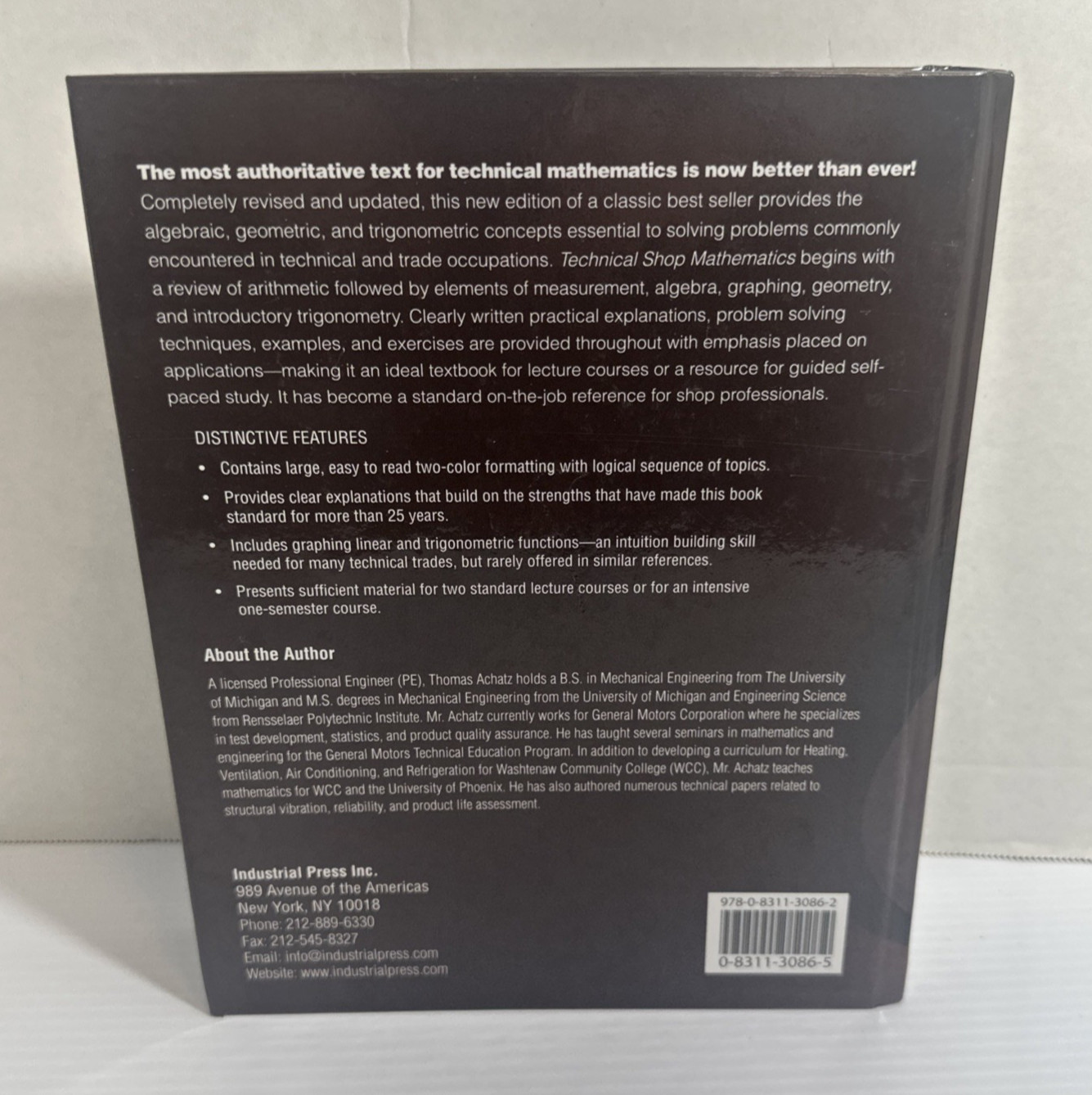 Technical Shop Mathematics 3rd Ed Thomas Achatz Industrial Press 2006 HC