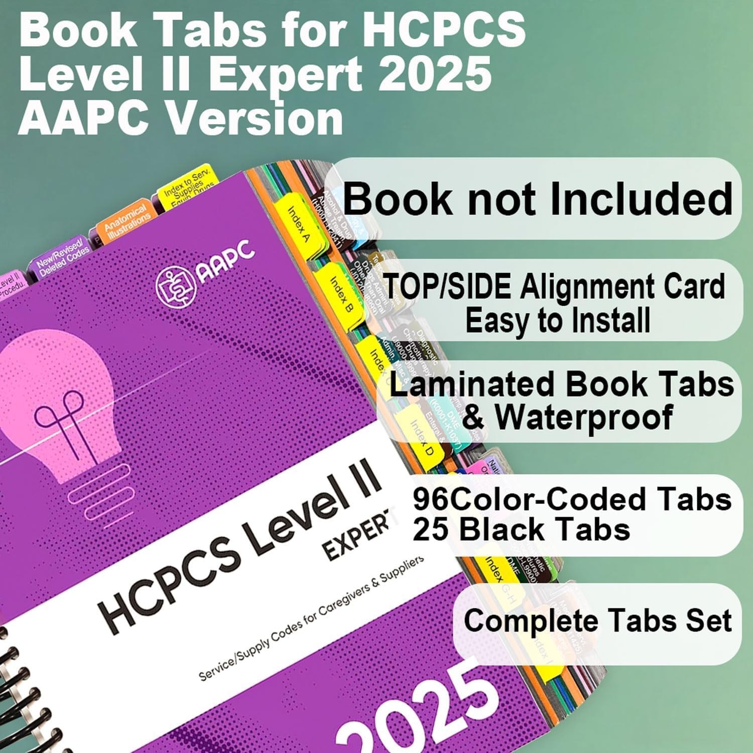 Index Tabs for AMA CPT Book, ICD-10 Code, HCPCS Level II, 3-Set Bundle 2026/2025