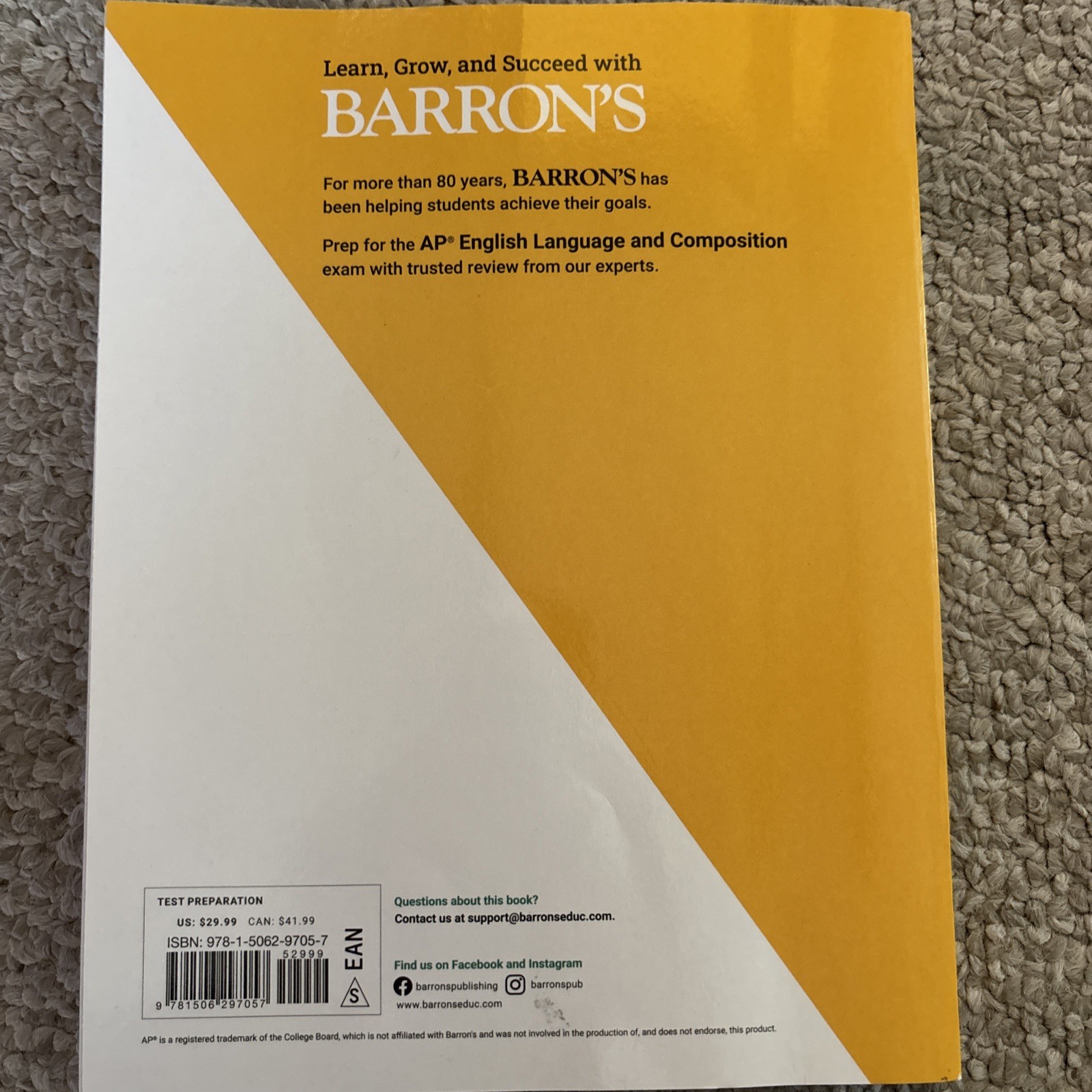 Barron’s Test Prep Ser.: AP English Language and Composition 2026 Paperback