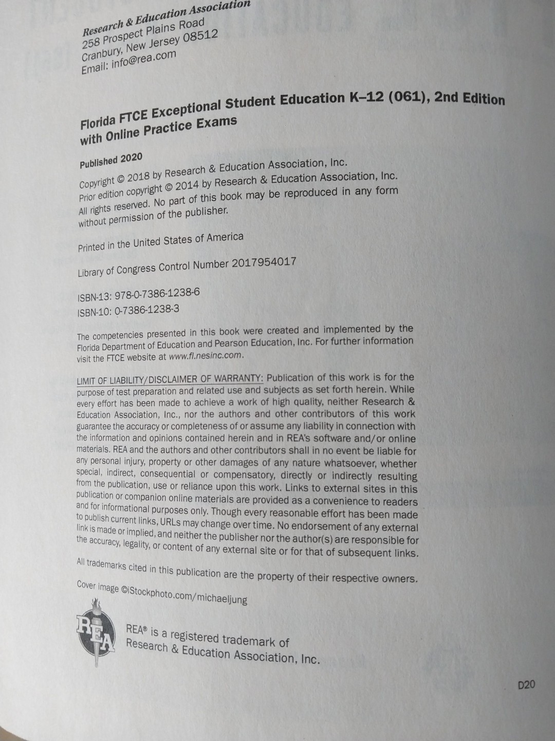FTCE Exceptional Student Education K-12 061 Test Prep 2nd Ed 2021 Good