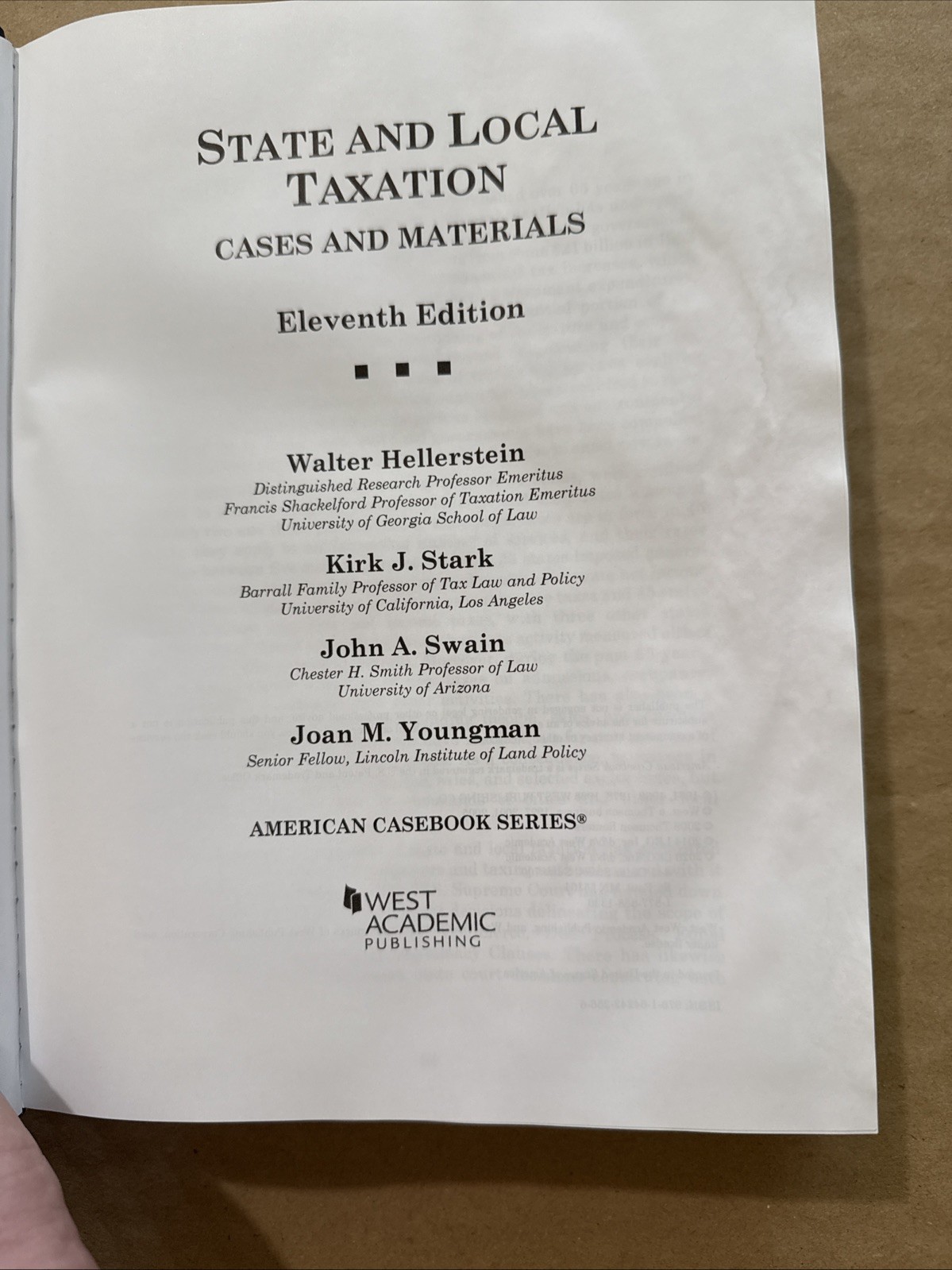 State And Local Taxation Eleventh Edition (11th) 9781642422566 Law Casebook