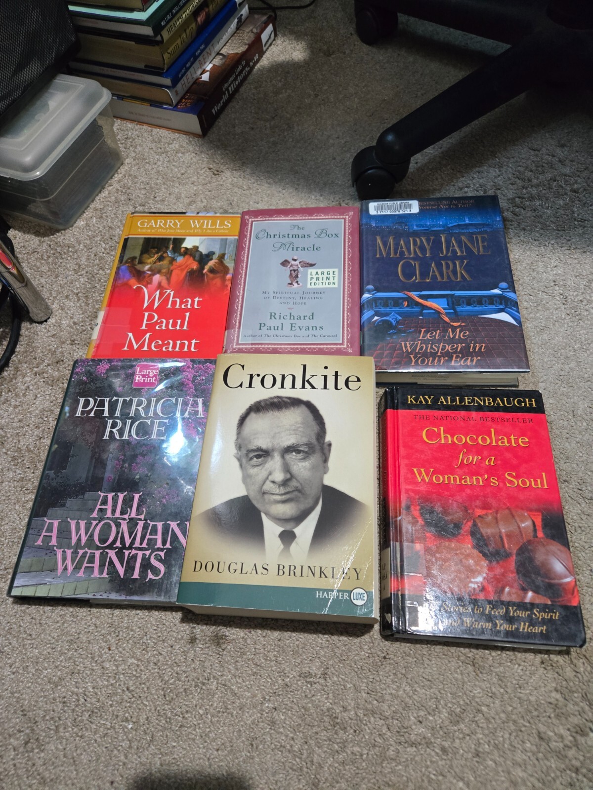 Large Lot of 18 Large Print Books – Various Titles, Subjects, Authors