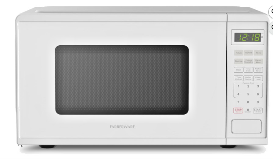 Farberware 0.9 Cu. Ft. Countertop Microwave Oven – 900 Watts Power New in Box.