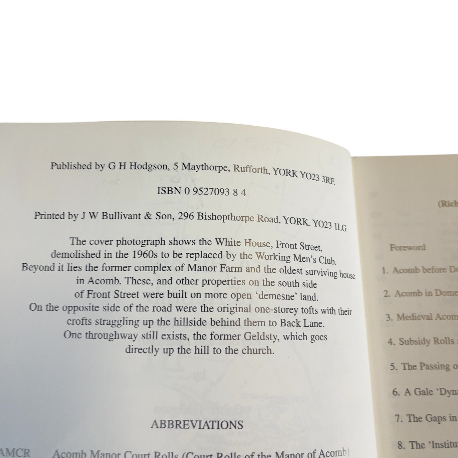 A History of Acomb Richardson’s History Revised Hodgson Paperback