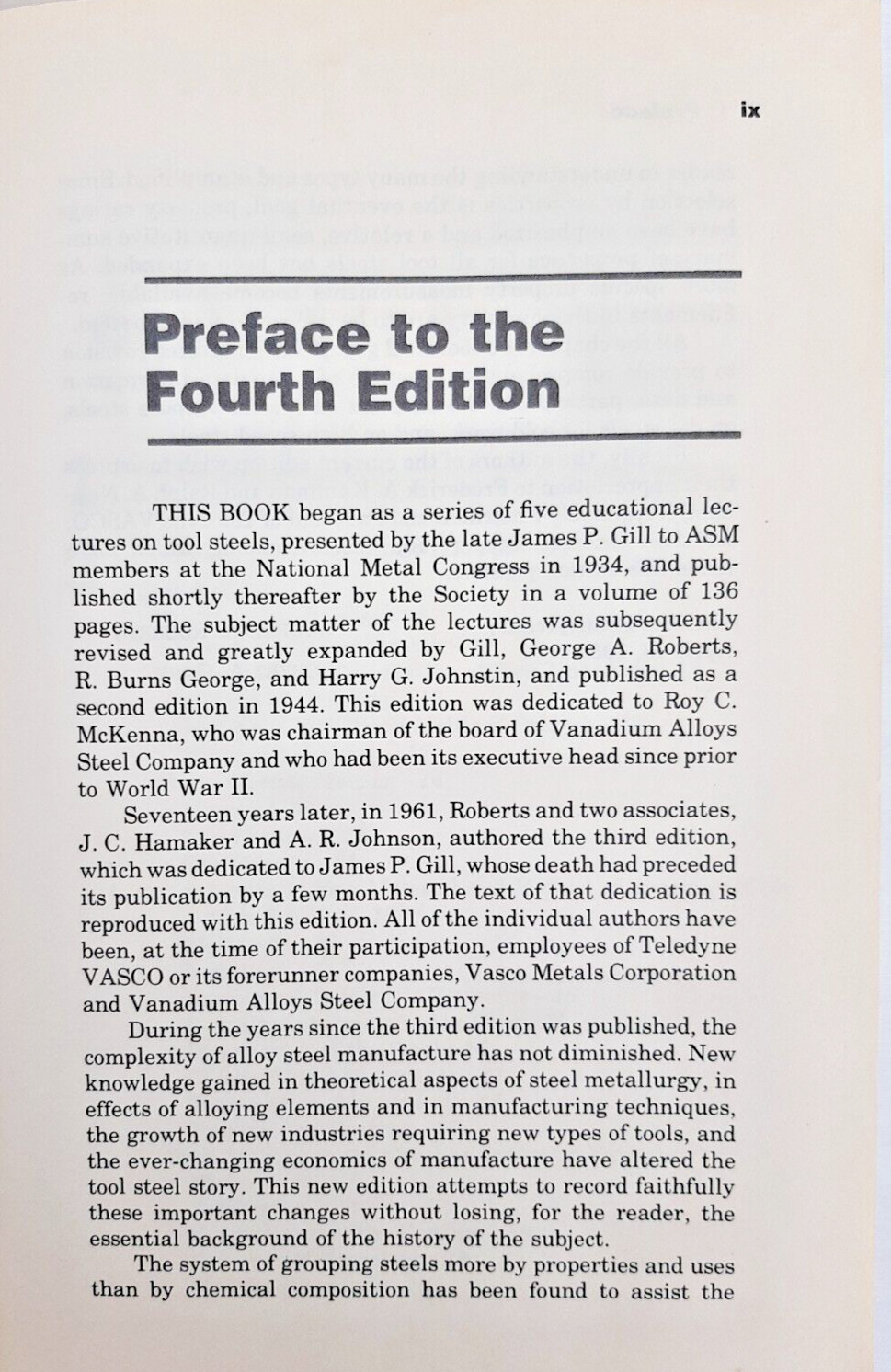 Tool Steels by G. Roberts & R. Cary, 4th Ed. , American Society for Metals, 1980