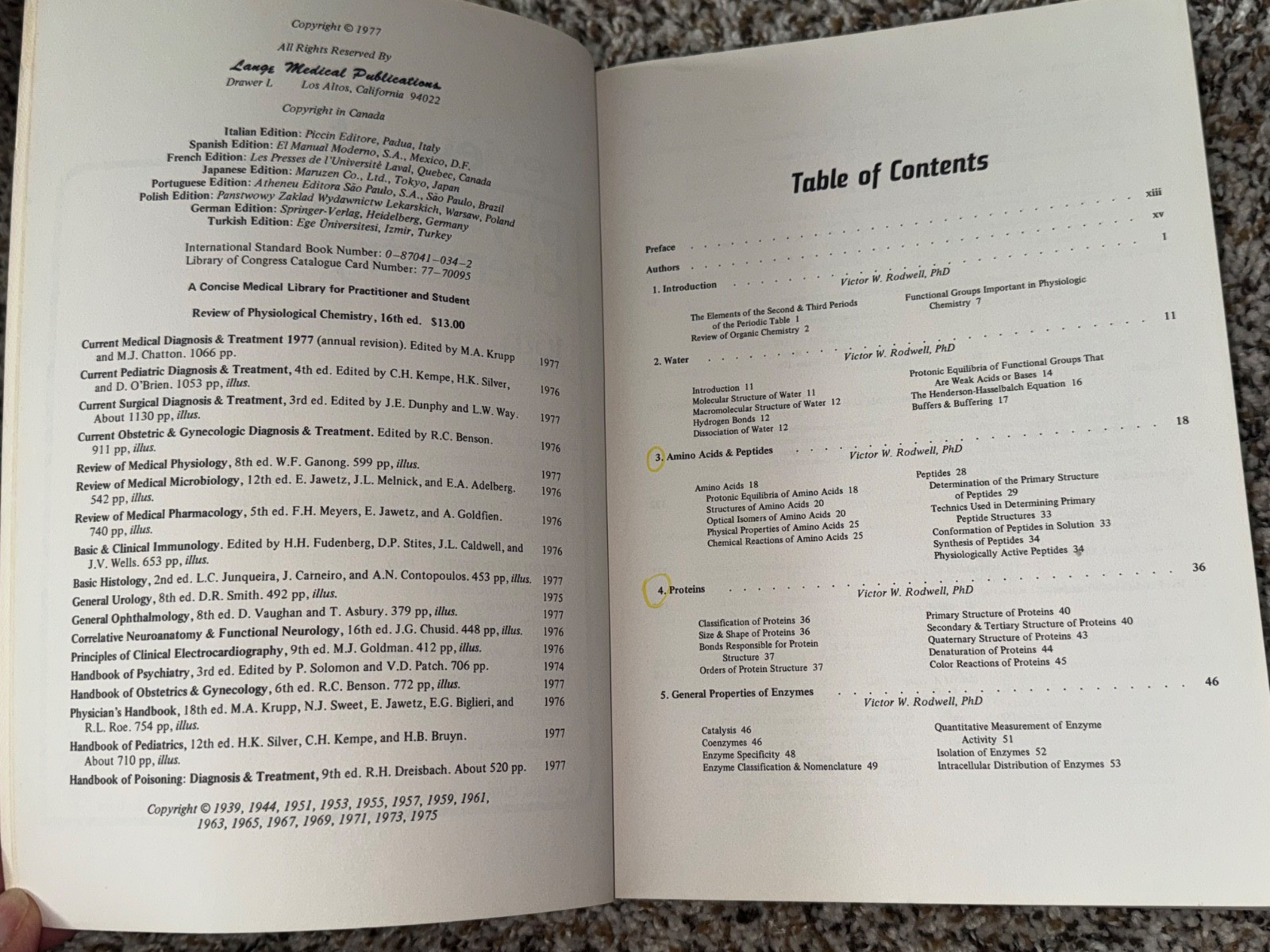 REVIEW OF PHYSIOLOGICAL CHEMISTRY & ORGANIC CHEMISTRY by Bruce (Pearson) Books