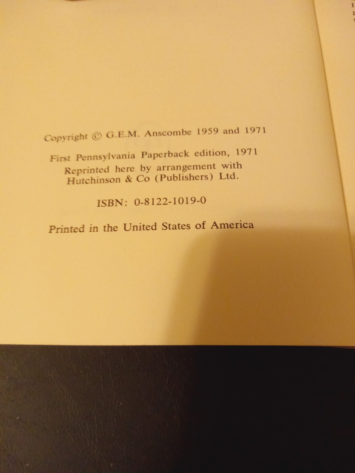 1971 An Introduction to Wittgenstein’s Tractatus. G E M Anscombe PB Edition