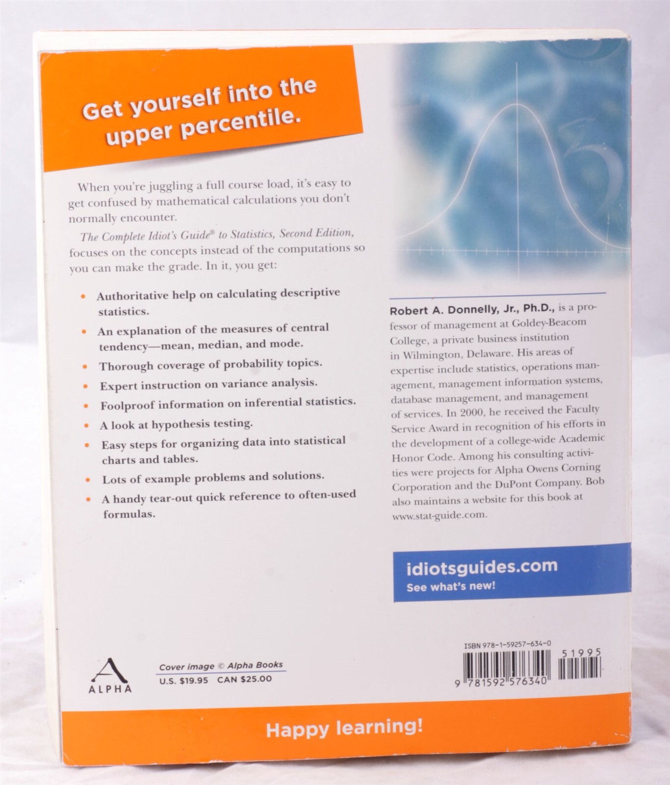 The Complete Idiot’s Guide to Statistics 2nd Edition Book by Robert Donnelly Jr