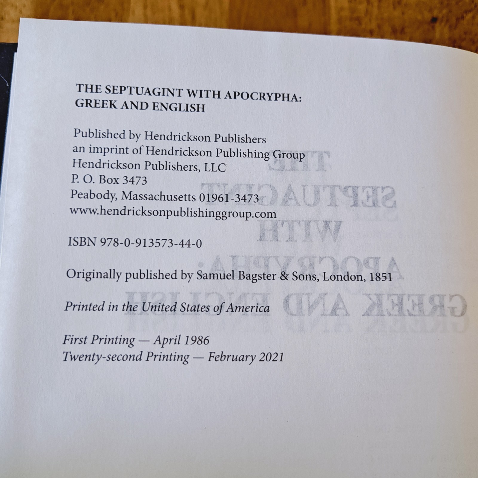 Septuagint with Apocrypha Greek and English by L.C.L. Brenton English Hardcover