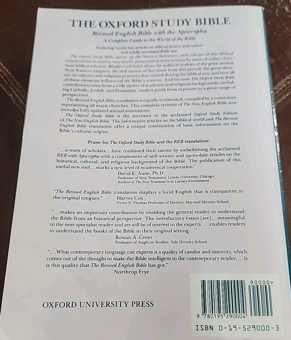 The Oxford Study Bible: Revised English Bible with the Apocrypha – paperback…
