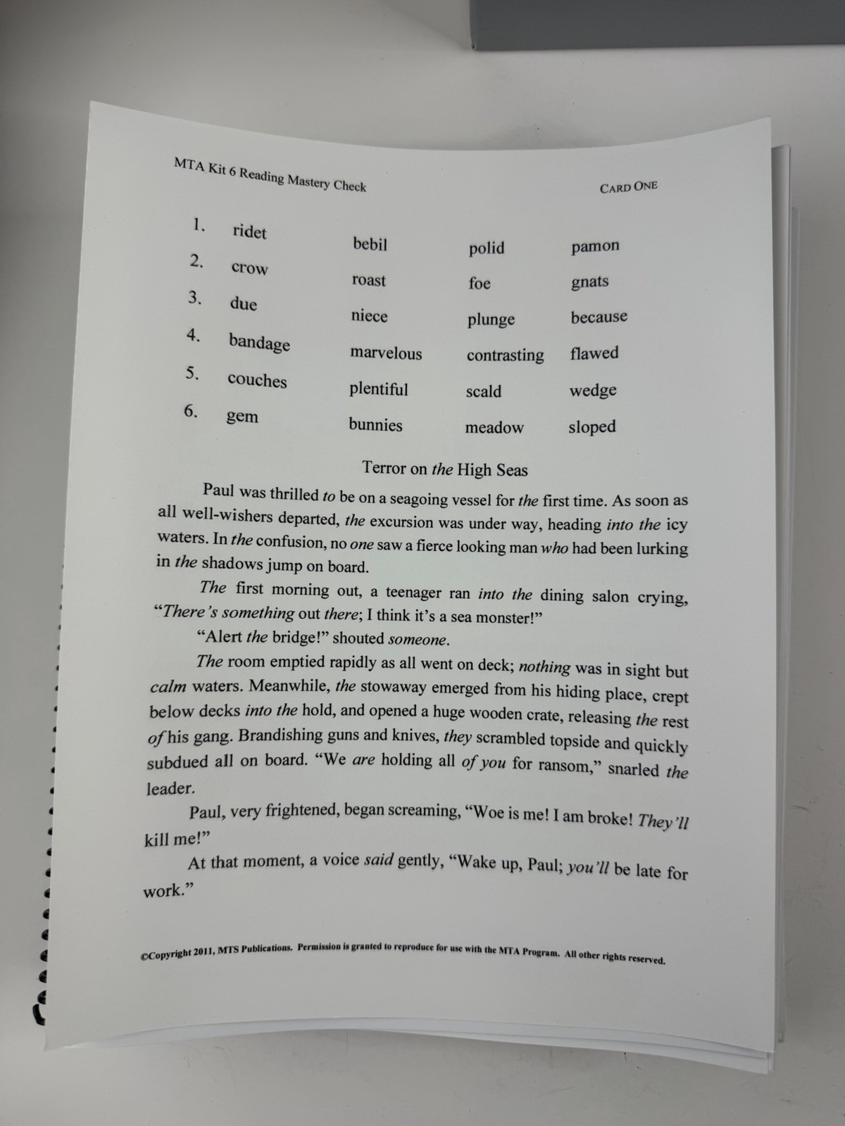 KIT: MTA Multisensory Teaching Approach Margaret Taylor Smith Reading Spelling 6