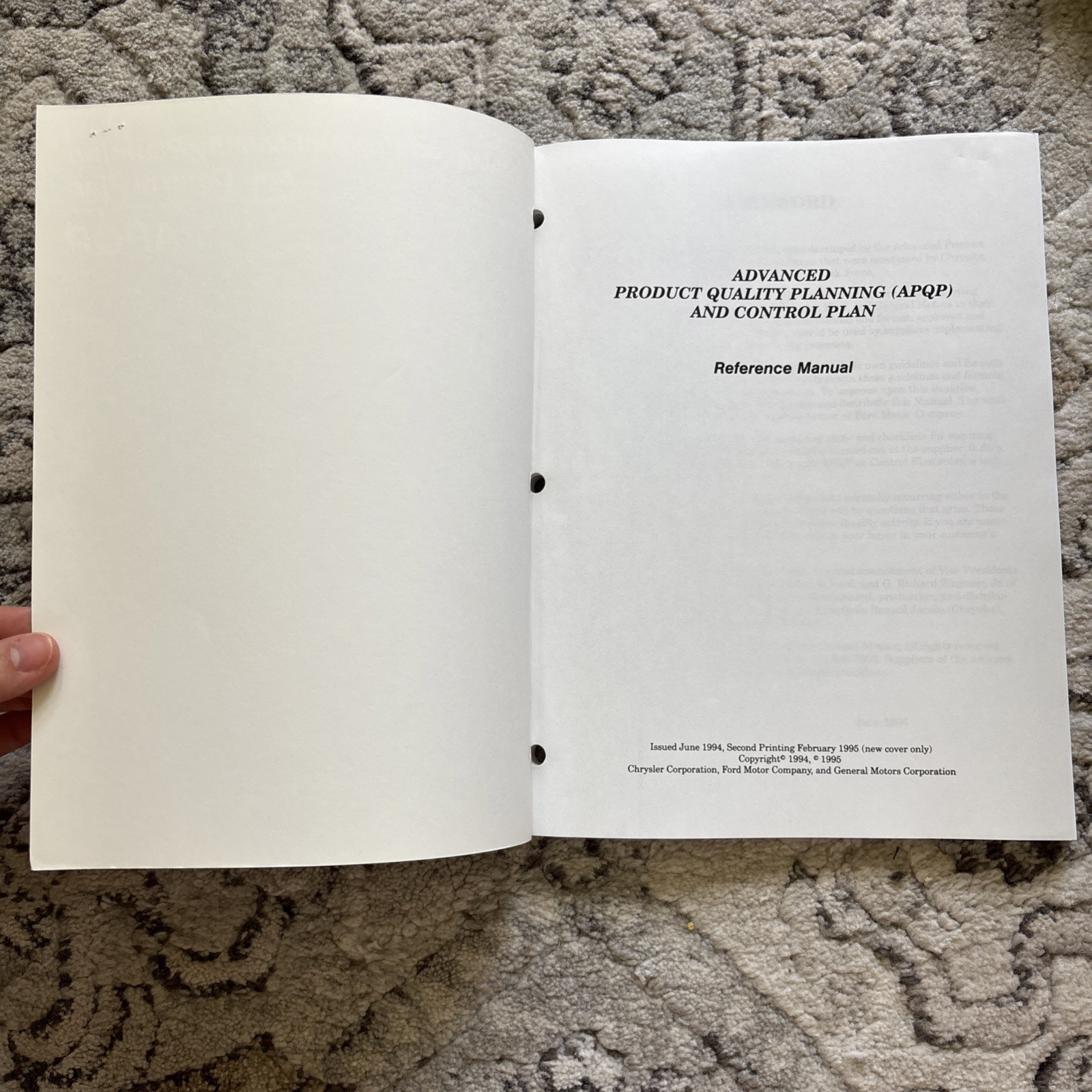 Advanced Product Quality Planning And Control Plan APQP Reference Manual