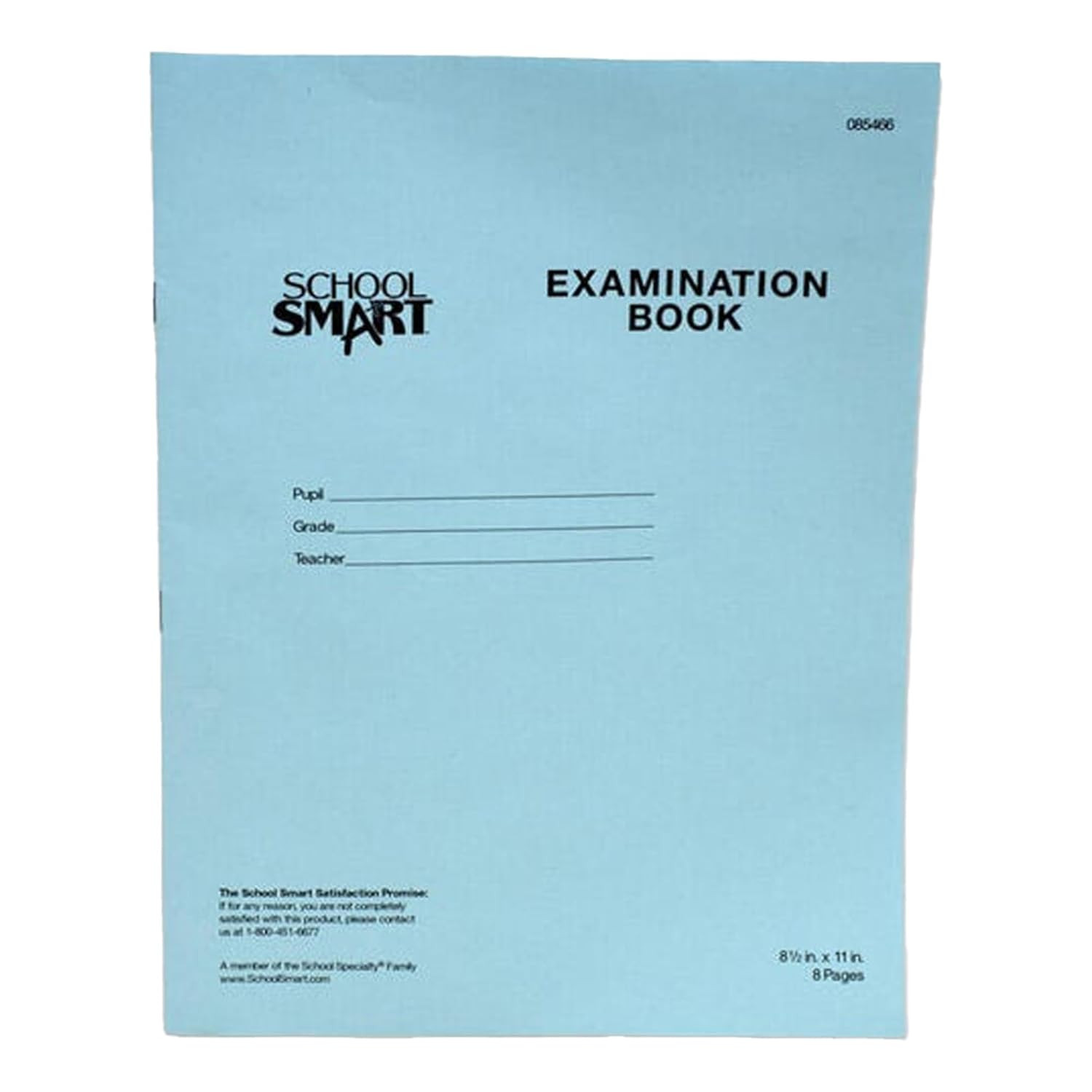 Examination Blue Book with 8 Pages, 8-1/2 X 11 Inches, Pack of 100 Books
