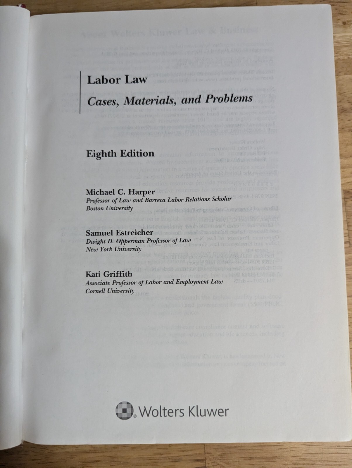 Labor Law Cases, Materials & Problems 8th Edition by Harper Estreicher Griffith