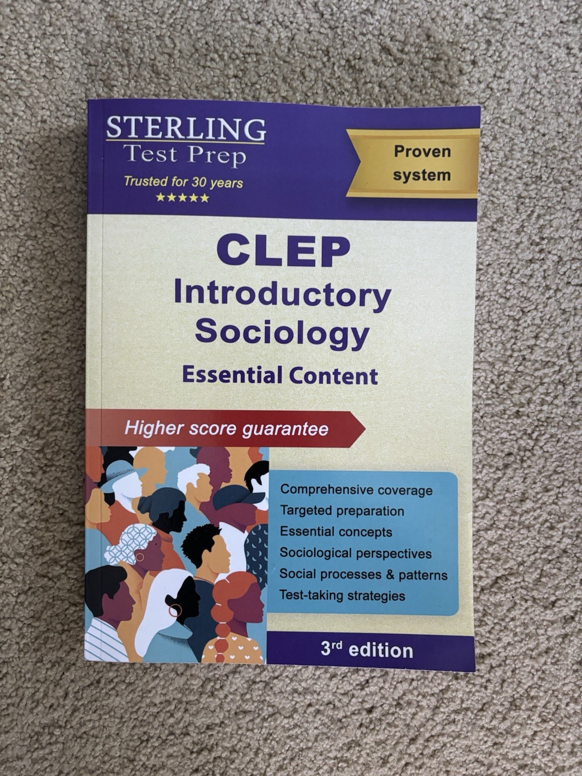 CLEP Introductory Sociology Sterling Test Prep Study Aid Study Guide Like New
