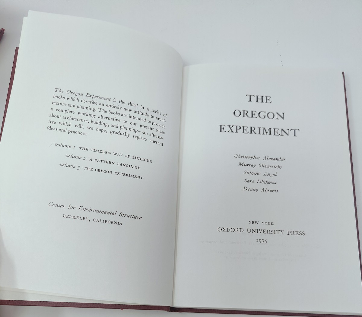 Timeless Way Building, Oregon Ex., Pattern Language HC, A Christopher ACCEPTABLE
