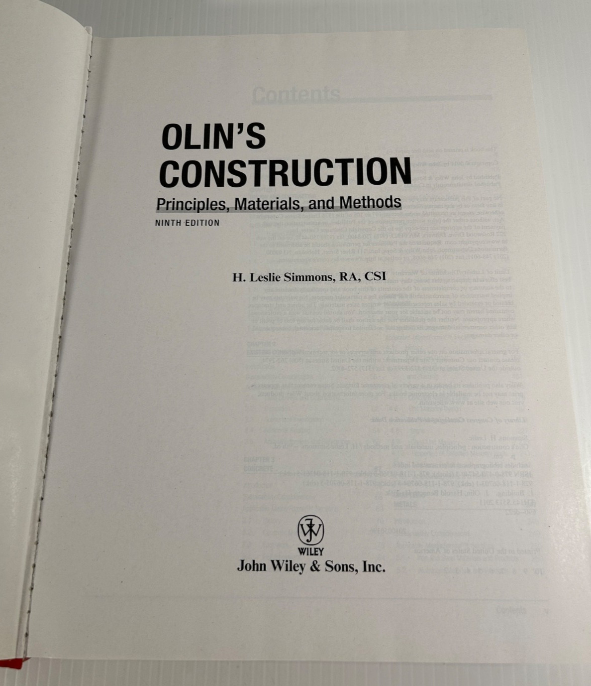 Olin’s Construction:Principles, Materials, and Methods – Leslie Simmons 2011 HC