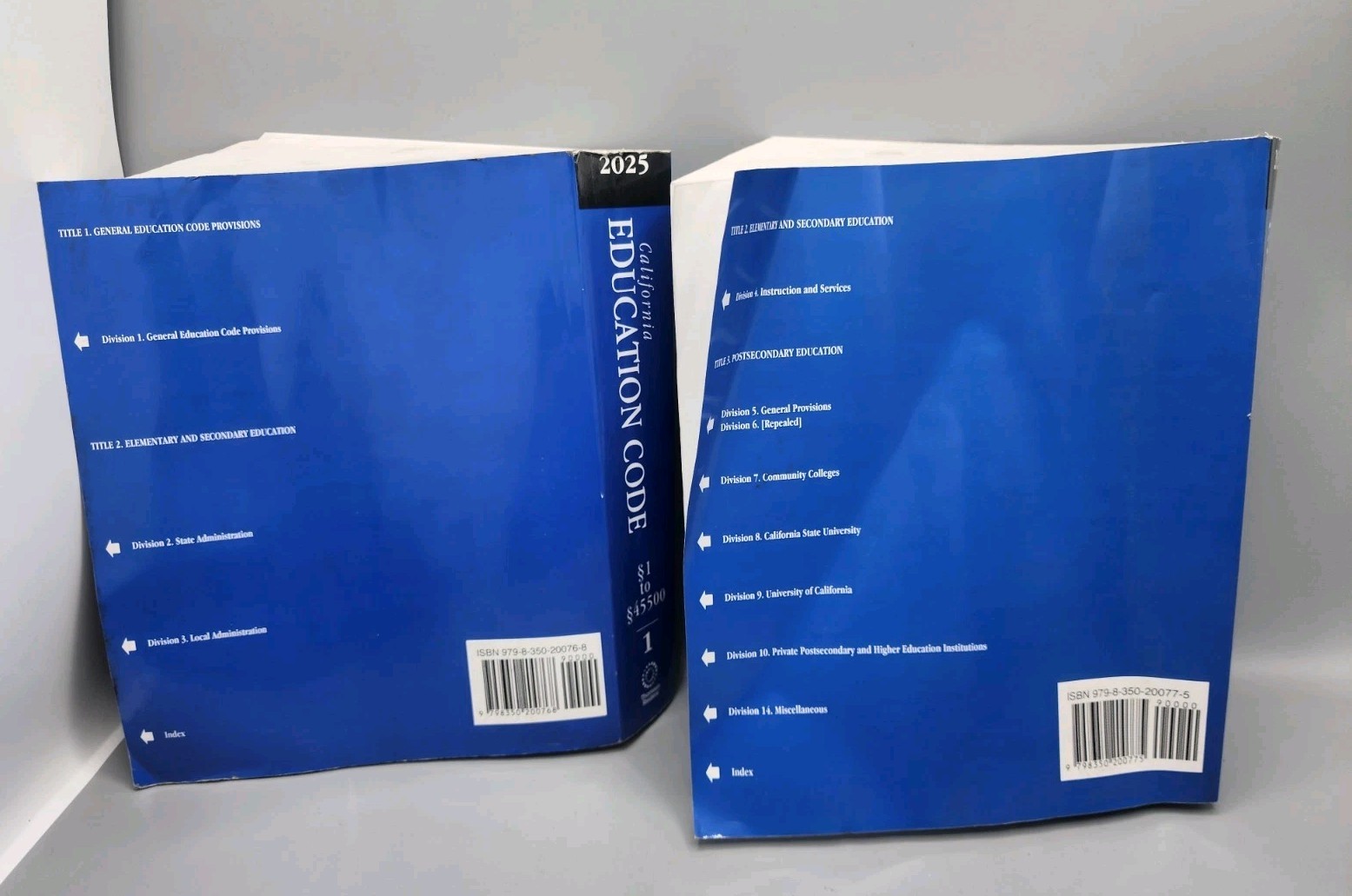 California Education Code Volume 1 and 2 Deskop 2025 Edition