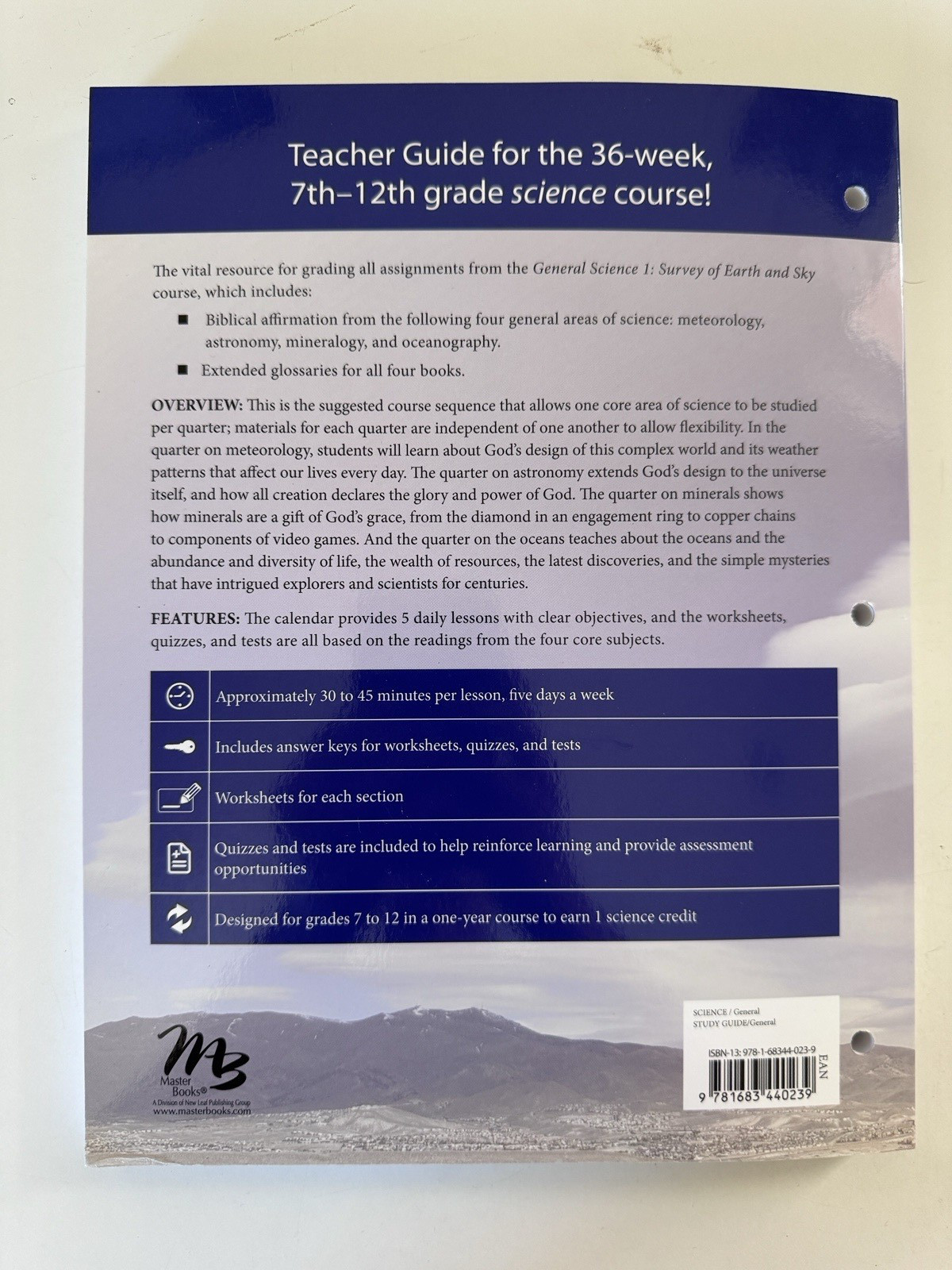 Master Books General Science 1 Survey of Earth & Sky Curriculum Pack Homeschool