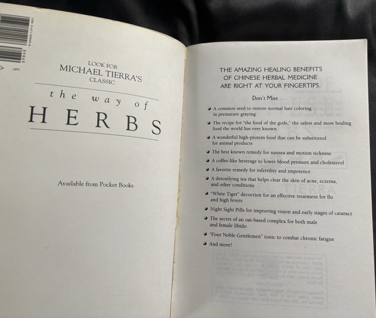 The Way of Chinese Herbs by Michael Tierra (1998, Trade Paperback)