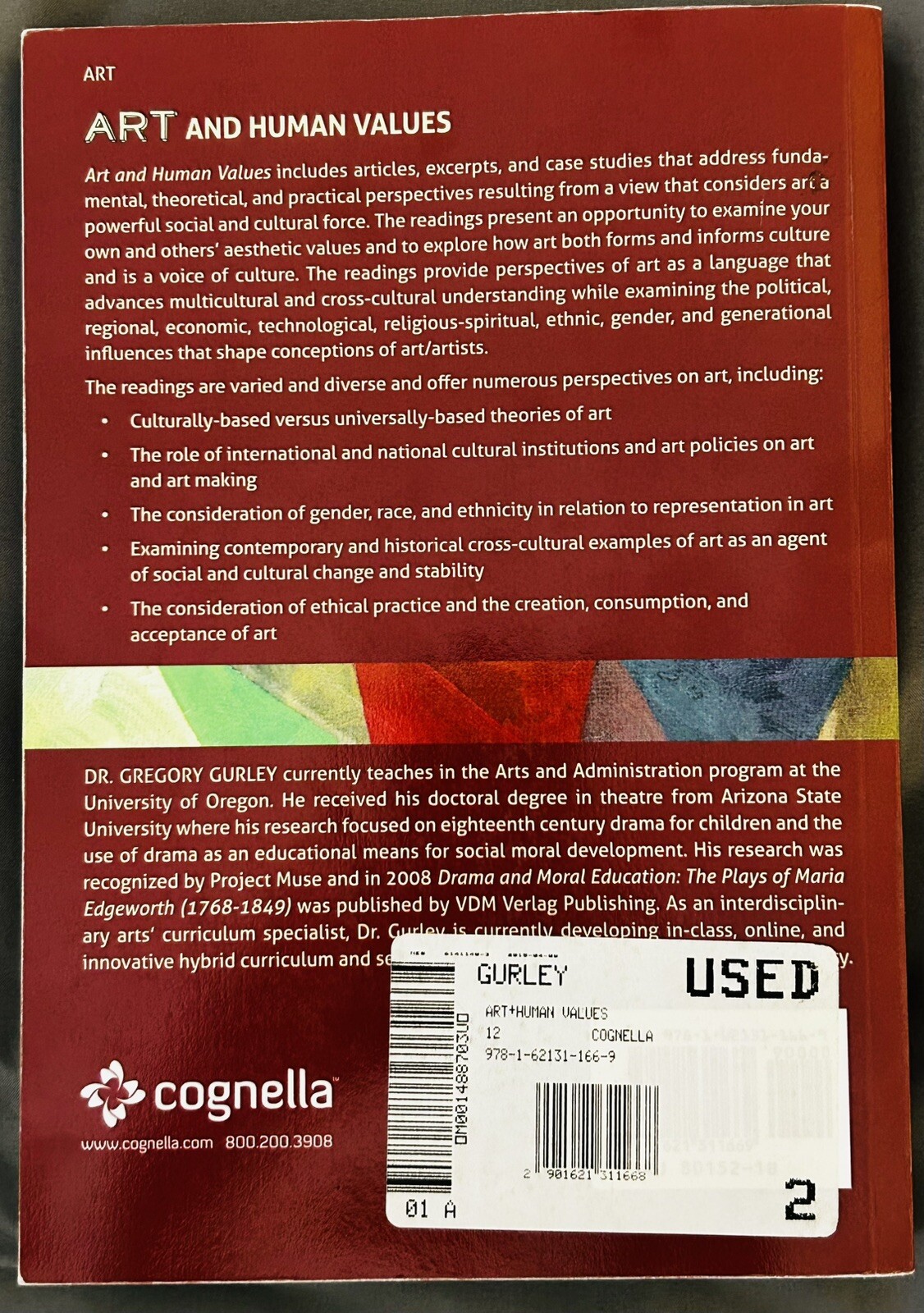 Art and Human Values Revised Ed. Gregory Gurley University Of Oregon