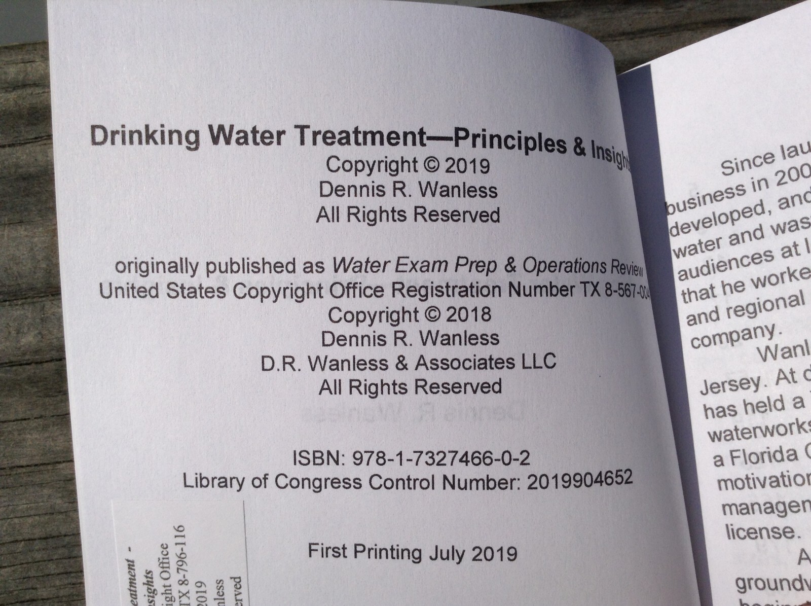 new Drinking Water Treatment–Principles & Insights 2019 instructional paperback