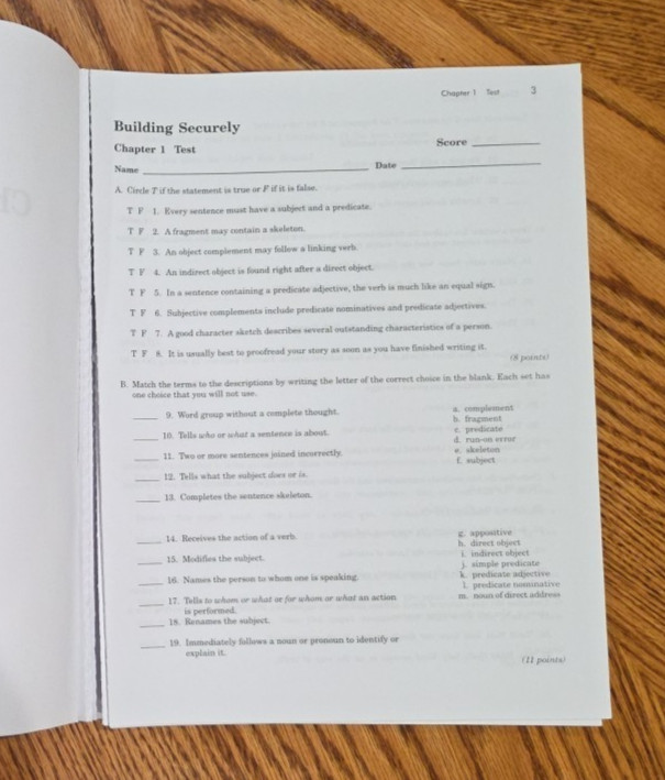 Rod & Staff BUILDING SECURELY English 7 -Missing 1 test otherwise COMPLETE