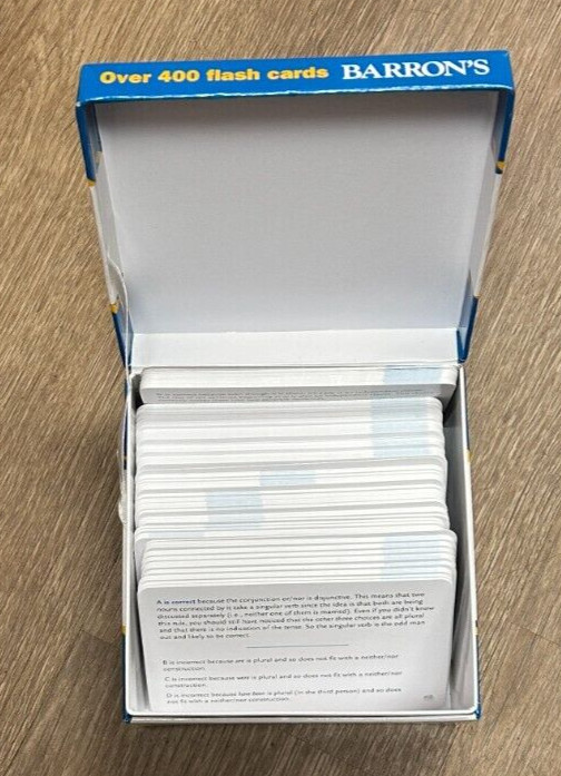 Barron’s ACT 400+ Flash Cards Study Aid Test Prep 2nd Ed (no math cards)