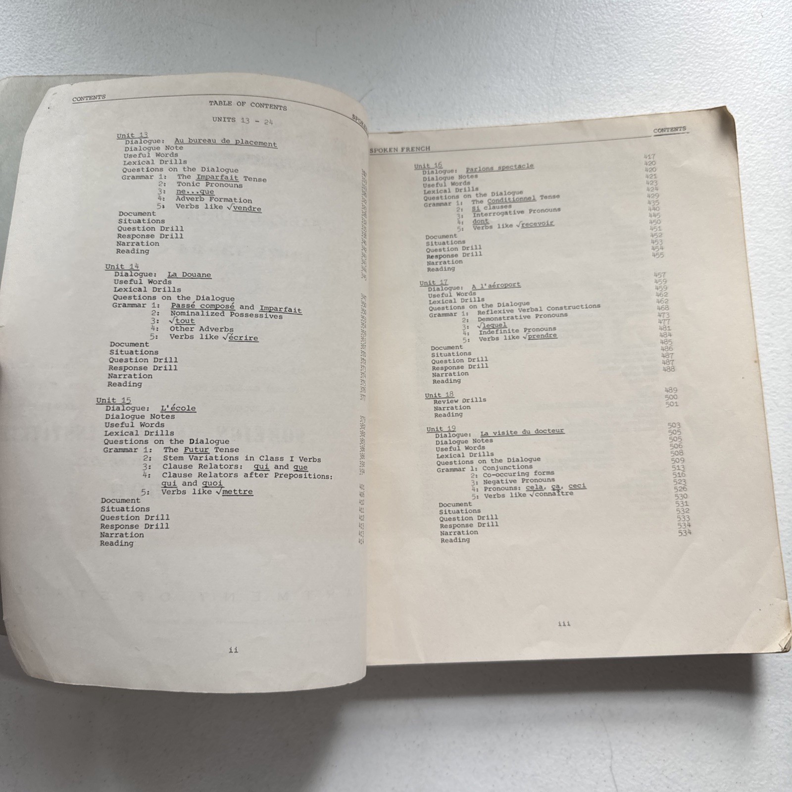 Foreign Service Insitute French Basic Course Units 13-24 1960