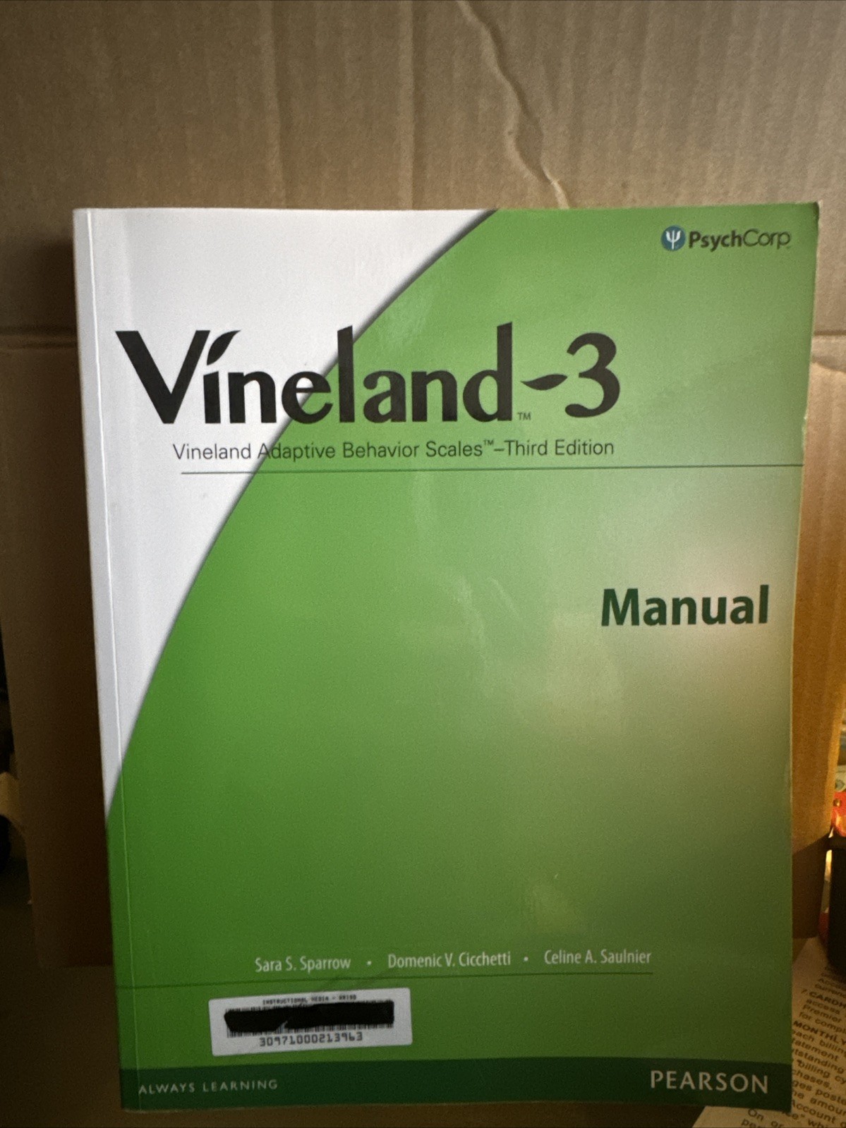 Vineland Adaptive Behavior Scales Third Edition Manual Book Pearson Psychcorp