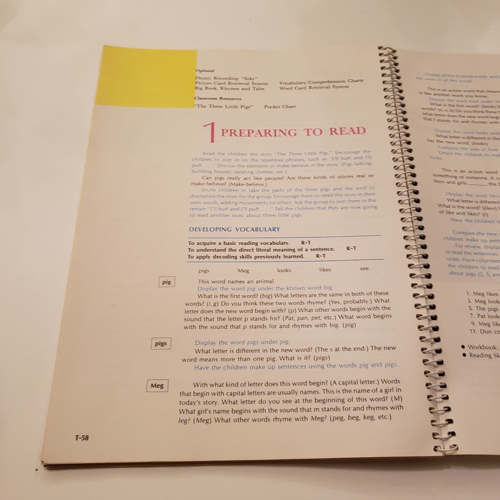 Holt Basic Reading System Textbook VTG Rhymes and Tales Teacher’s Edition Lesson