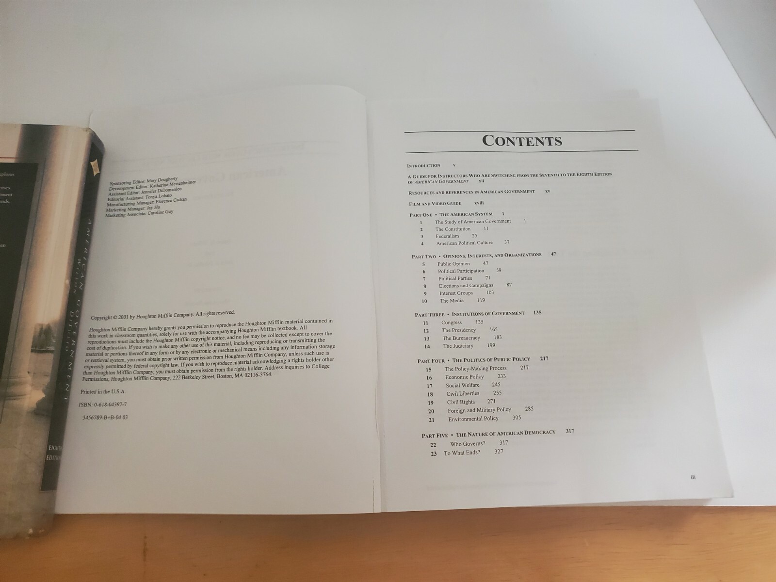 AMERICAN GOVERMENT 8TH EDITION HARDBACK TEXT BOOK AND INSTRUCTOR GUIDE