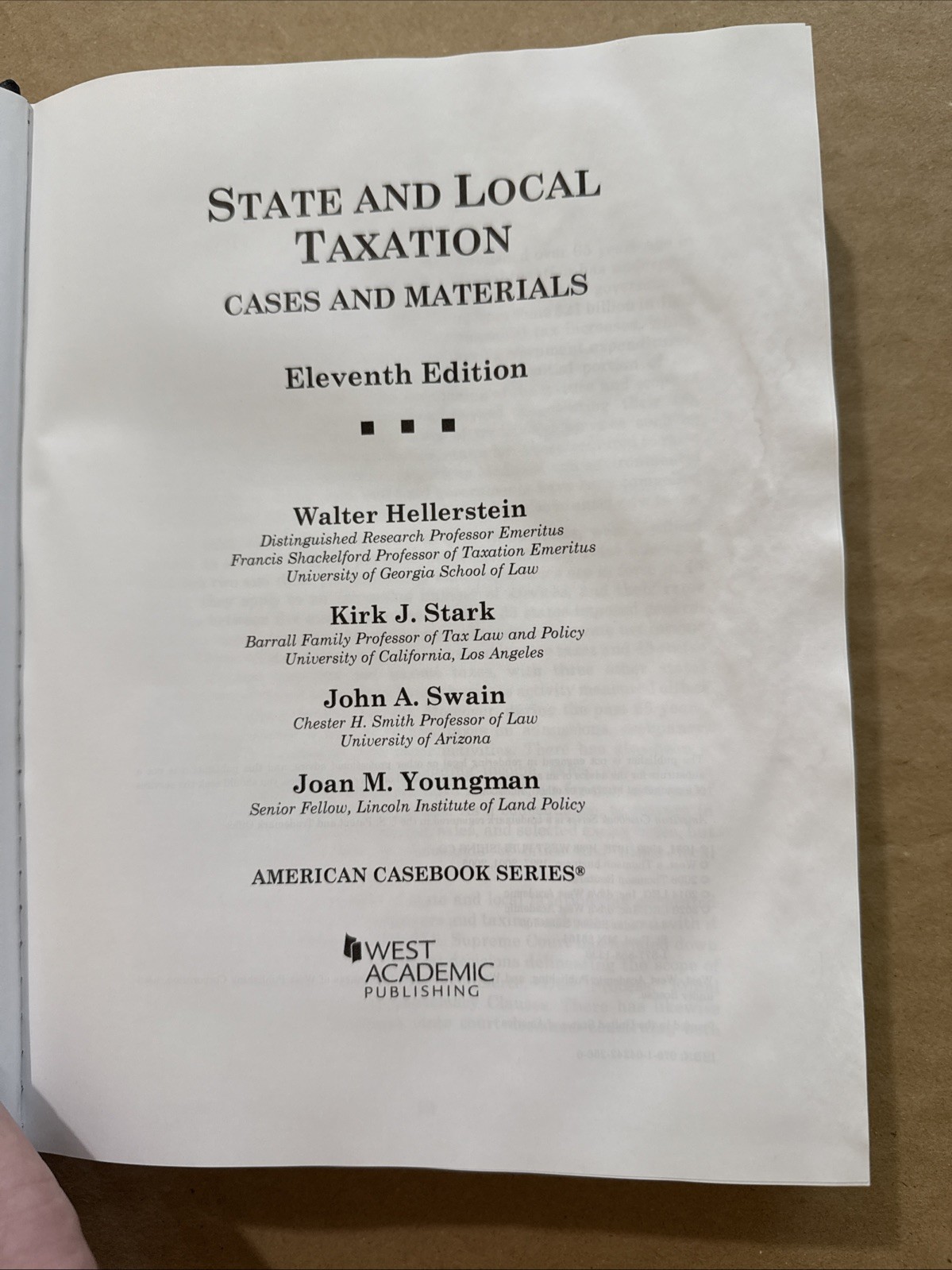 State And Local Taxation Eleventh Edition (11th) 9781642422566 Law Casebook