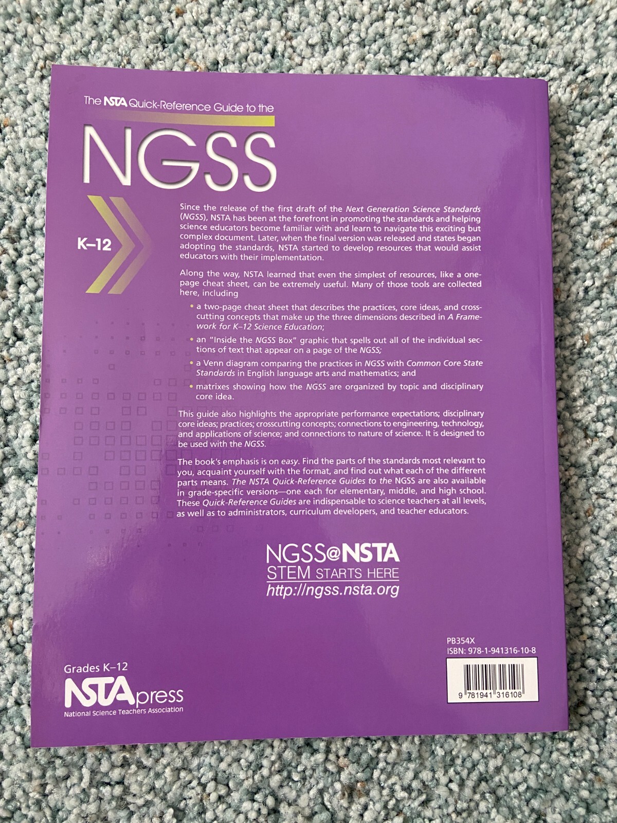 The NSTA Quick-Reference Guide to the NGSS, K-12 – PB354X The NSTA – VERY GOOD