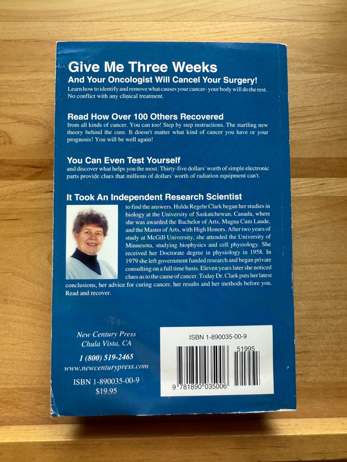 The Cure For All Advanced Cancers by Hulda Regehr Clark New Century Press