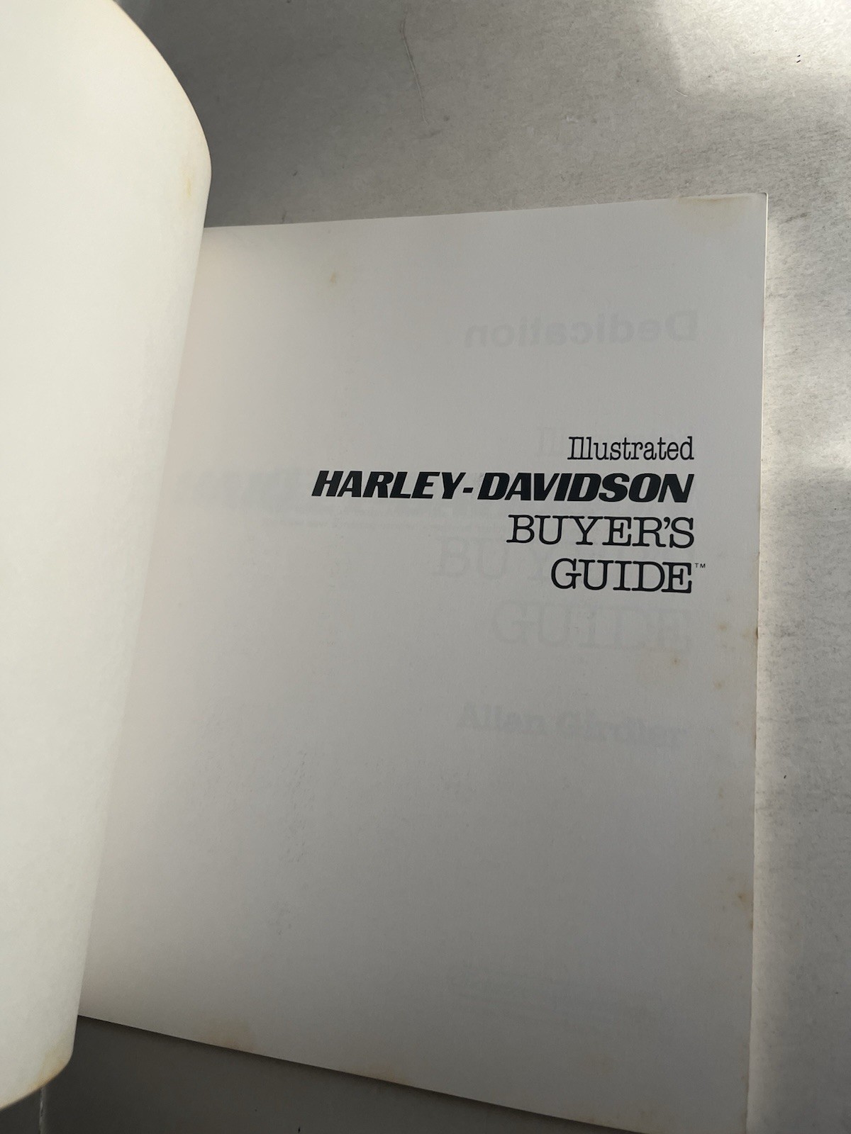 Illustrated Harley-Davidson Buyer’s Guide by Allen Girdler Vintage TPB 1986 EXC