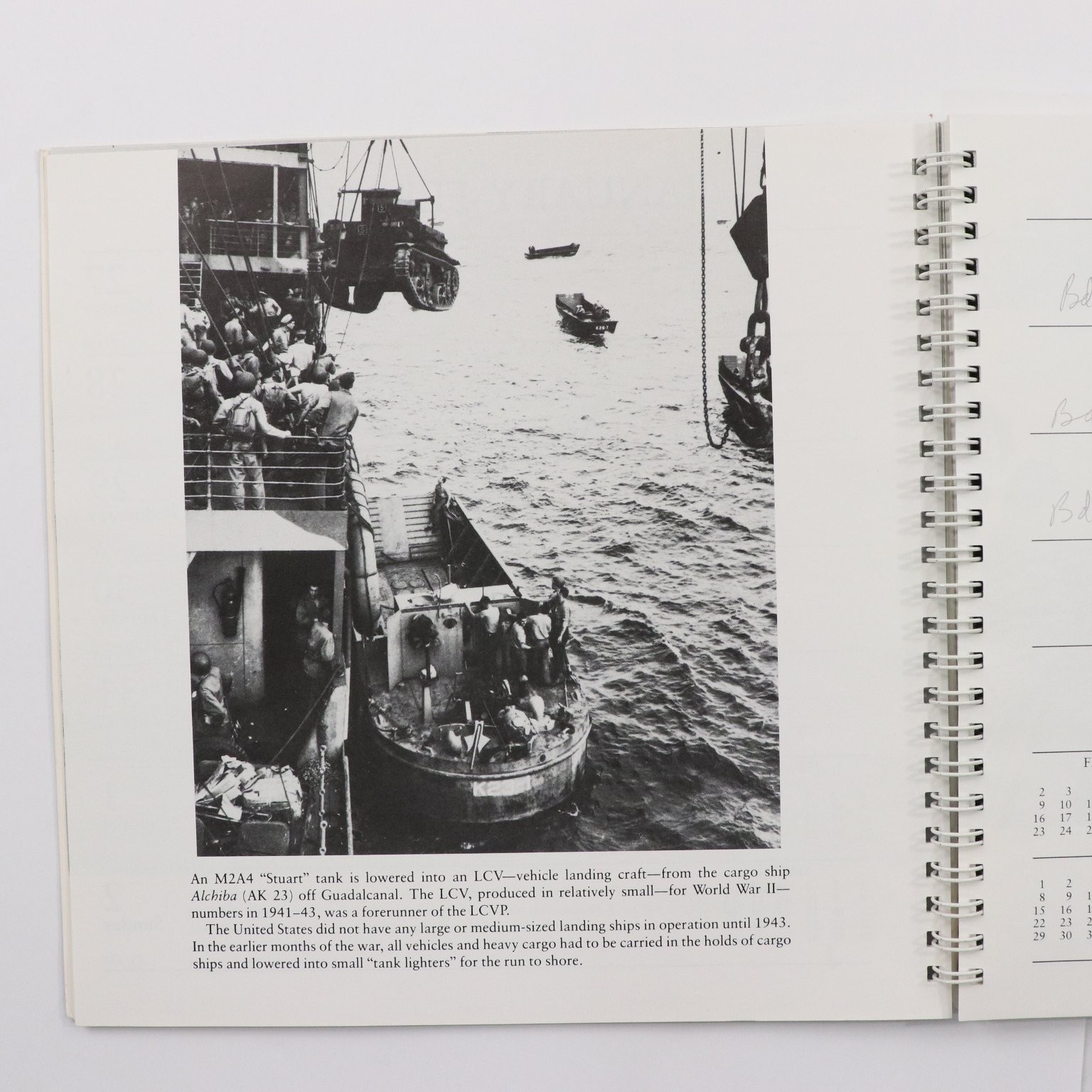U.S. Naval Institute Engagement Calendar 1992 WWII Amphibious Operations USED