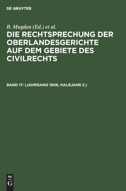 No Contributor – Jahrgang 1908 Halbjahr 2. – New hardback or cased – X555z