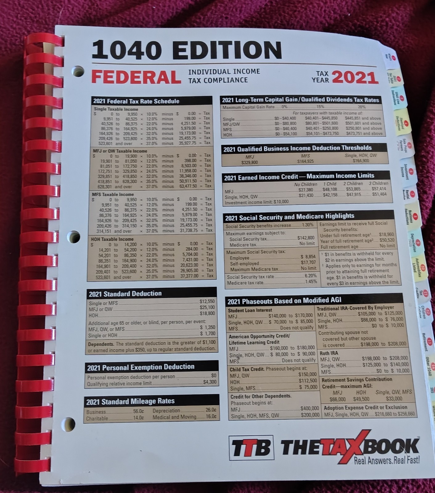 2021 1040 Edition Federal Individual Income Tax. The Tax Book Paperback.