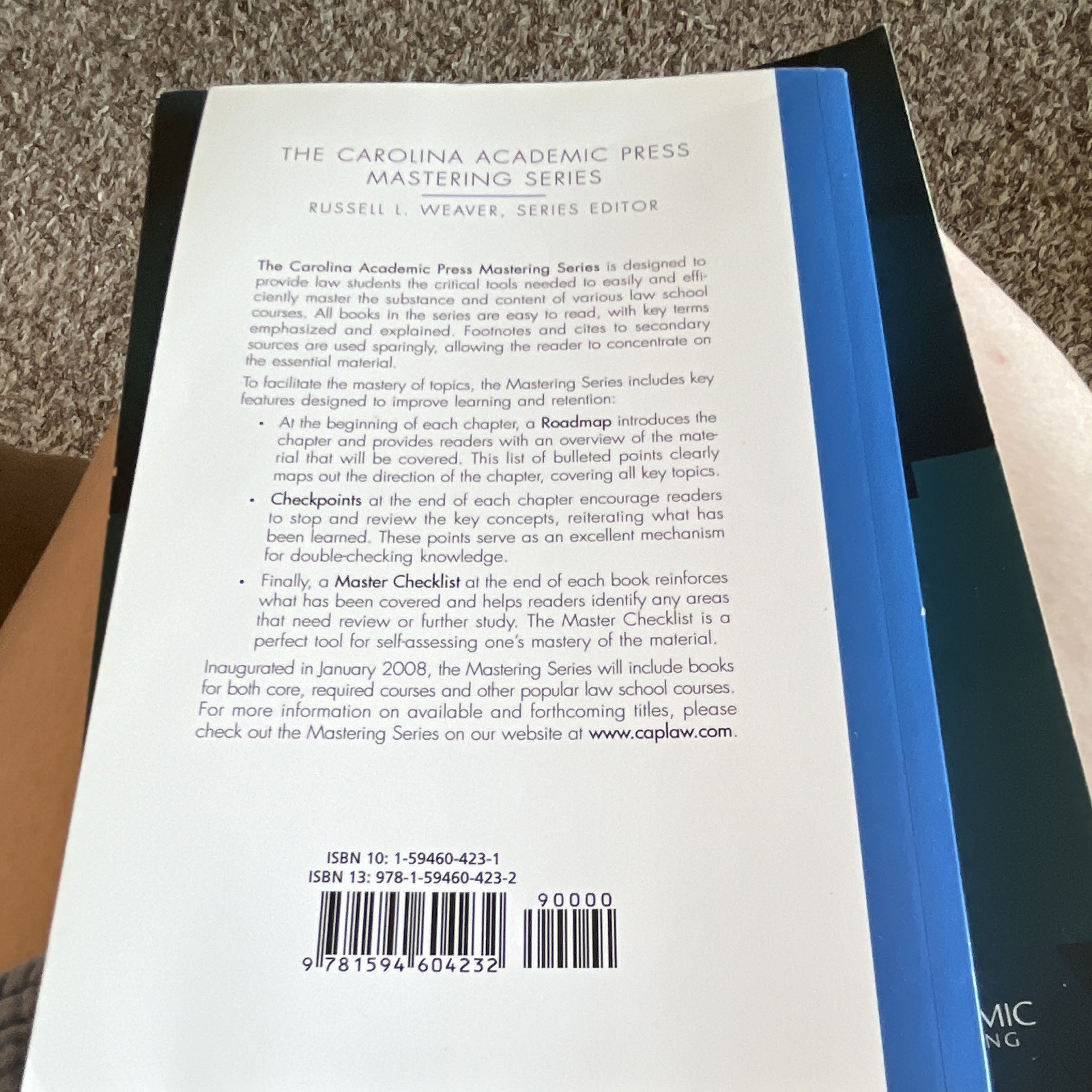 Carolina Academic Press Mastering Products Liability Revised Printing PB 2008