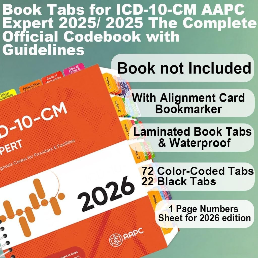 Index Tabs for AMA CPT Book, ICD-10 Code, HCPCS Level II, 3-Set Bundle 2026/2025