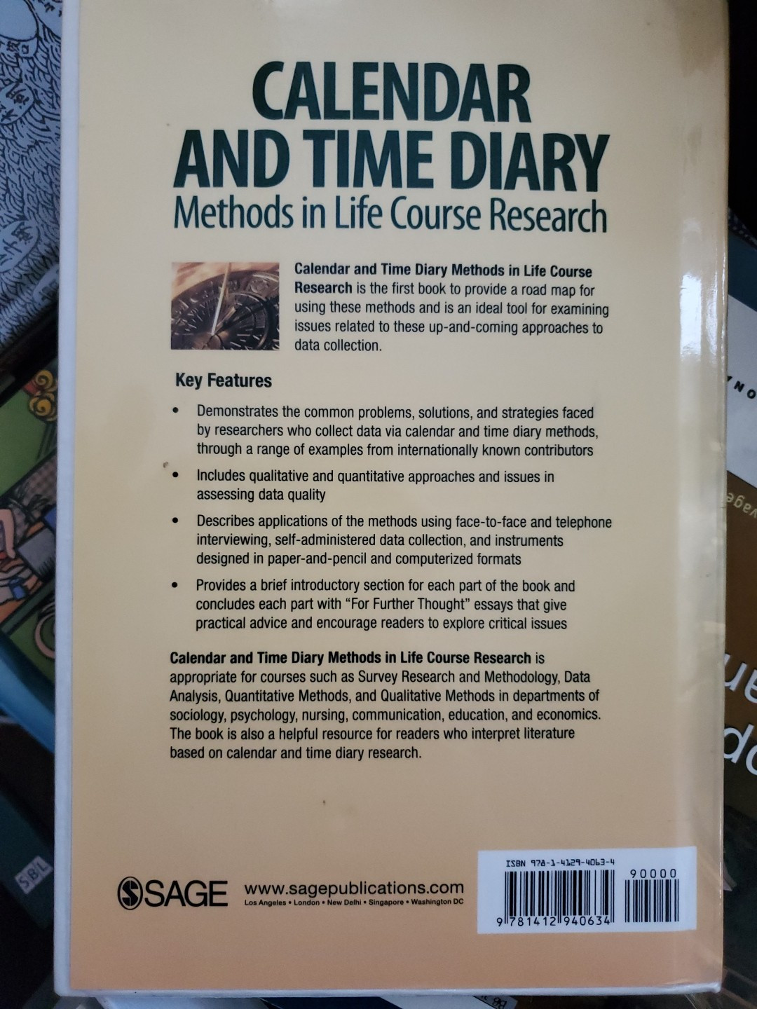 Calendar and Time Diary Methods in Life Course Research by Robert F Belli Hardco