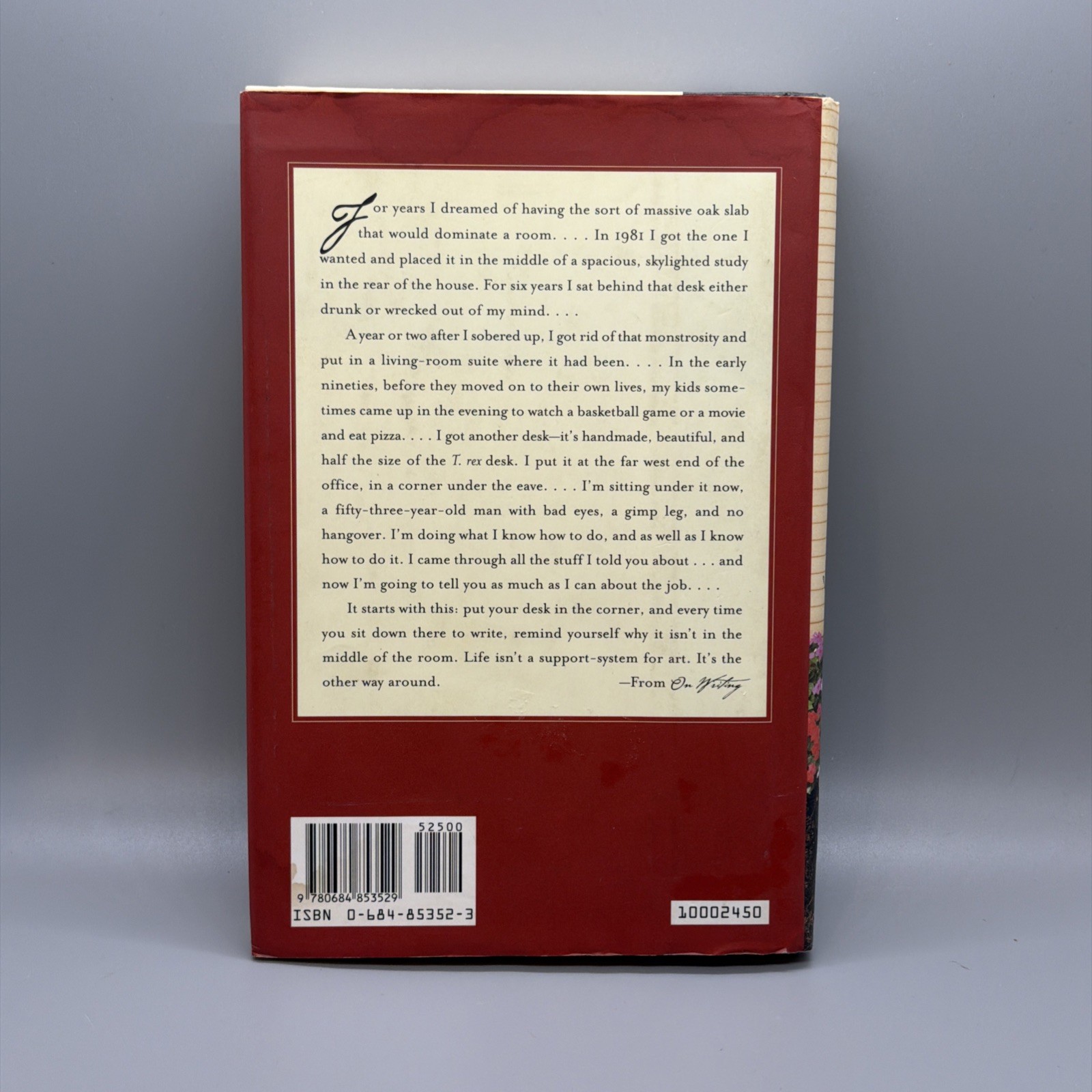 Stephen King On Writing: A Memoir of the Craft First Edition 2000 HCDJ