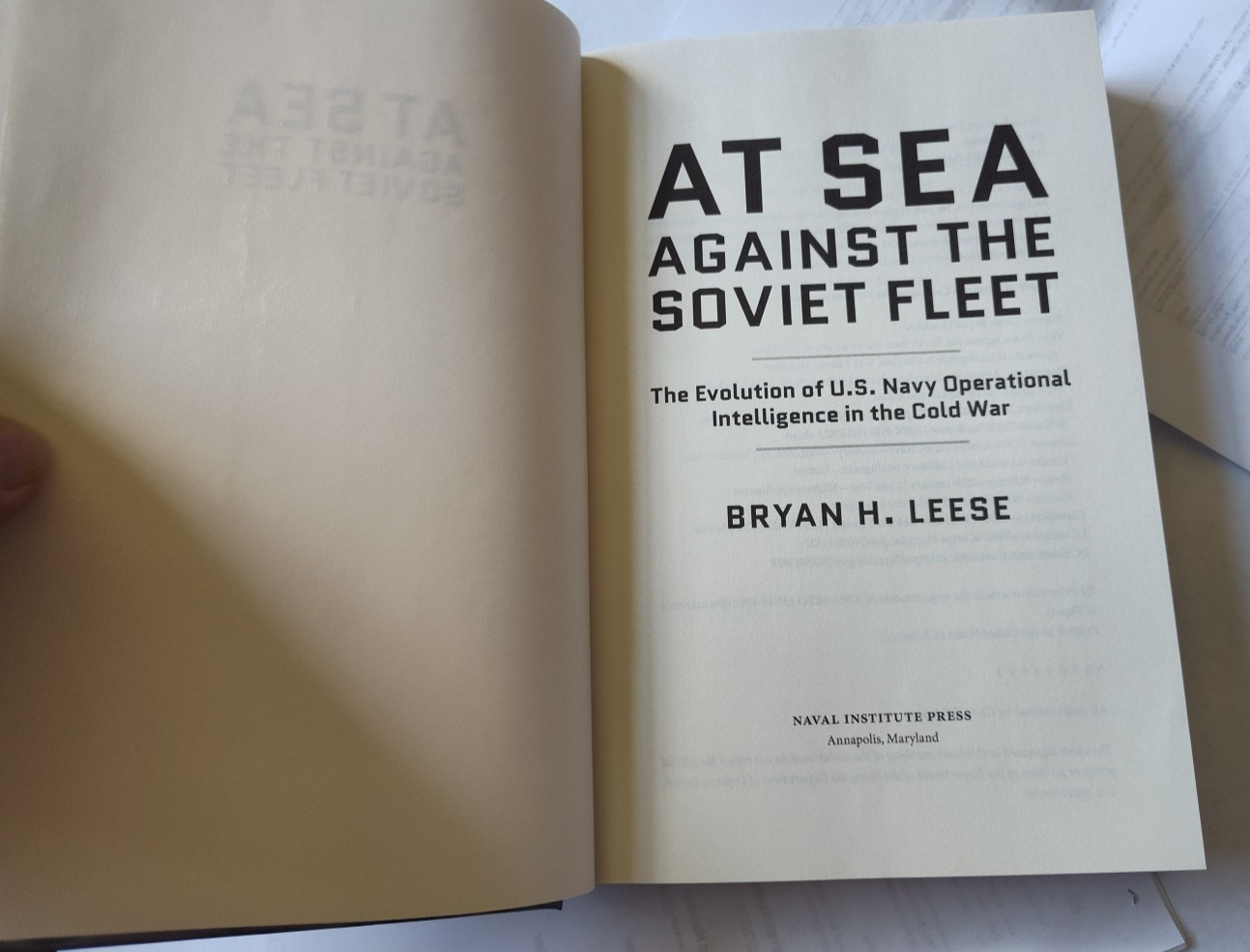 At Sea Against the Soviet Fleet : Evolution of U.S. Navy Operational Intel